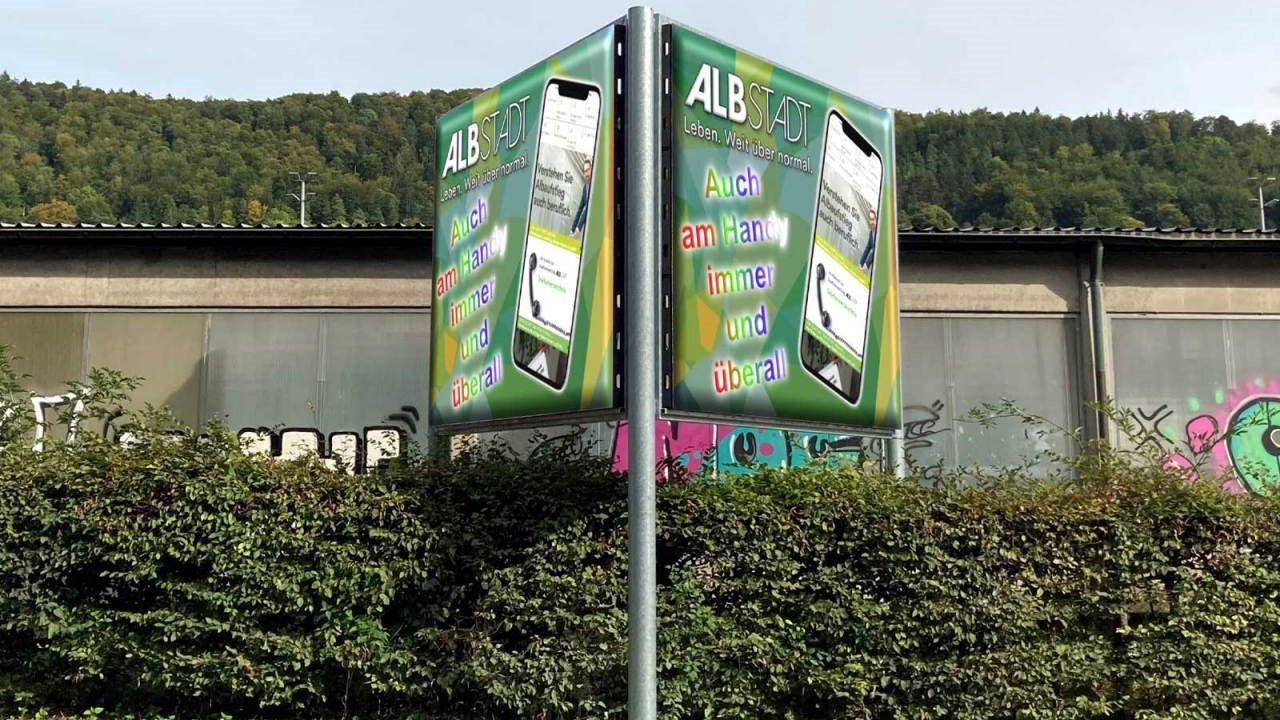 LED Videowände doppelseitig montiert in Albstadt